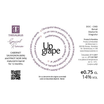 UpGrape 2018, Crama Thesaurus, 750 ml - imagine 2