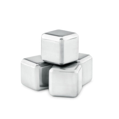 Set 4 cuburi metal, pentru racire, in saculet de catifea - imagine 2
