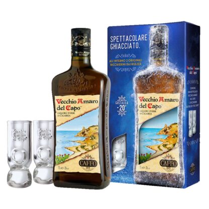 CAFFO, Vecchio Amaro del Capo, Pachet cu 2 pahare, 700 ml SGR