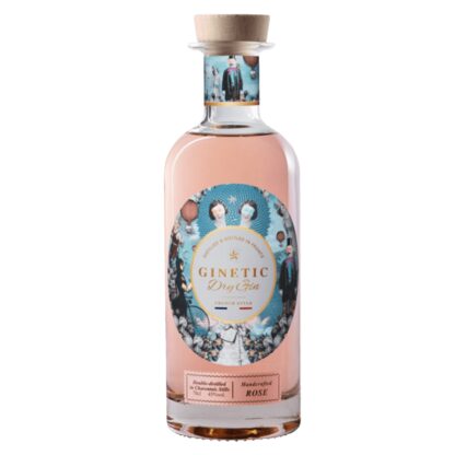 GINETIC, Dry Gin Rose, Des Moissants Distillerie, 700 ml