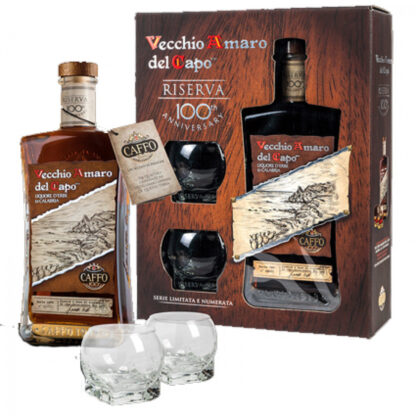 CAFFO, Vecchio Amaro Del Capo, Riserva, Pachet cu 2 pahare, 700 ml SGR