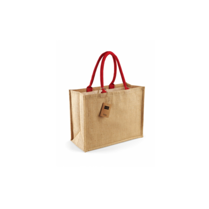 Geanta din iuta Mini, Natural - Red