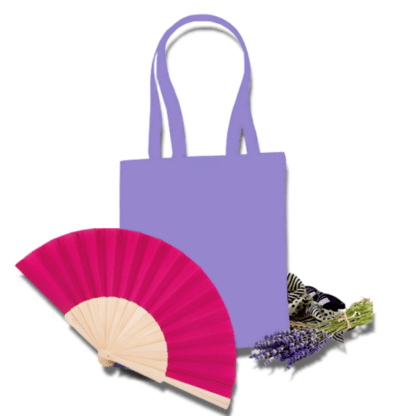 Magenta – Set Geanta Bumbac si Evantai