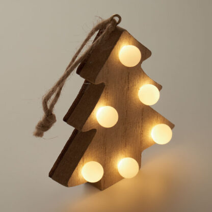 Decoratiune brad din lemn cu leduri - imagine 4