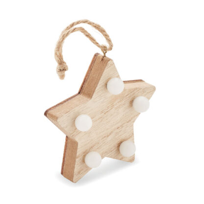 Decoratiune stea din lemn cu leduri - imagine 3