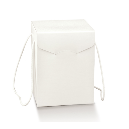 Cutie Cadou XL Fibra Bianco cu manere