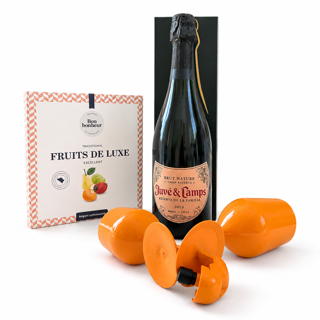 Pachet Cadou Premium Juvé & Camps Gran Reserva cu Pahare și Accesorii pentru Spumant