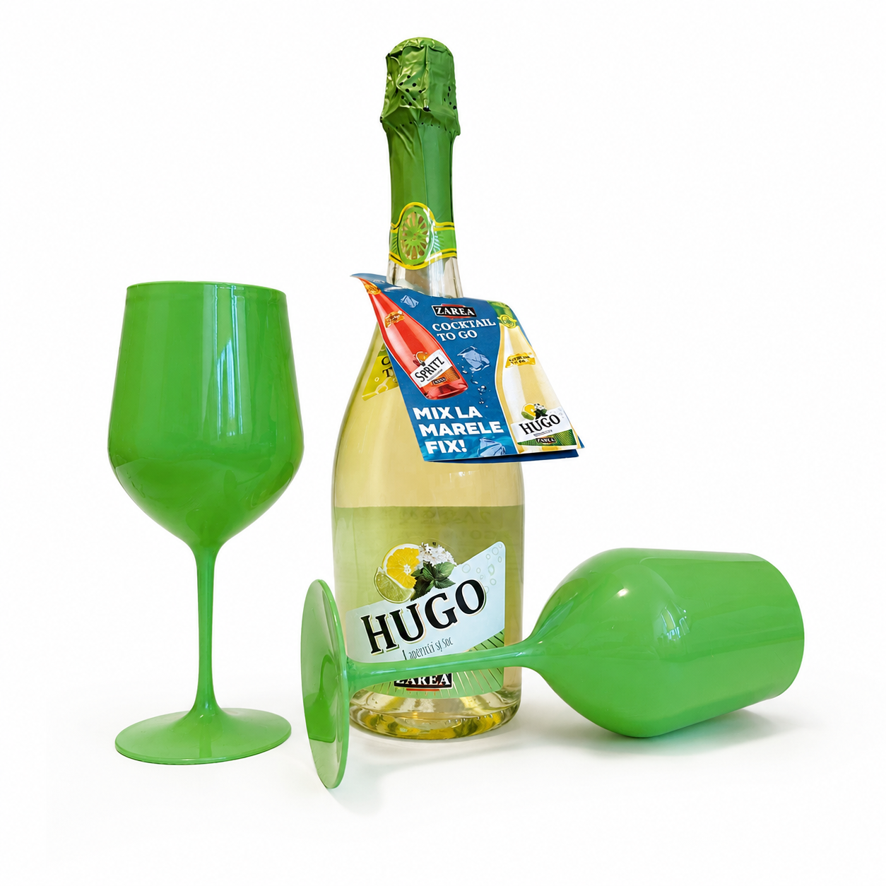 Pachet Hugo Zarea Cocktail To Go + 2 Pahare Verzi
